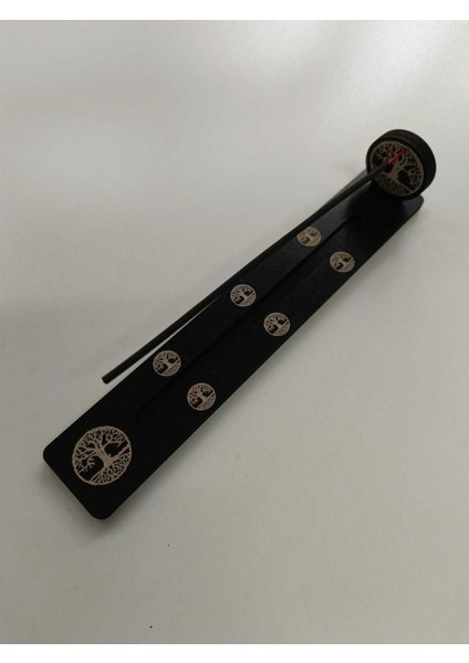 3 Adet Hayat Ağacı Işareti Detaylı Ahşap Mdf Tütsülük – 24 cm | Meditasyon ve Yoga Uyumlu