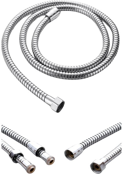 Paslanmaz Çelik Duş Hortumu Krom Örgü Yapı Lüks ve Kaliteli Tasarım 150 cm
