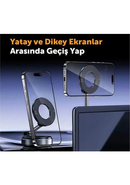 360 Derece Dönebilen Vakumlu Magsafe Özellikli Telefon Tutucu fiyatları