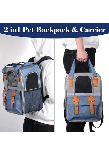 Büyük Pet Köpek Taşıyıcı Sırt Çantası Pvc + Oxford Kumaş Kedi Taşıyıcı Omuz Çantası Çanta Nefes Alabilir Örgü-Mavi (Yurt Dışından) fiyatları