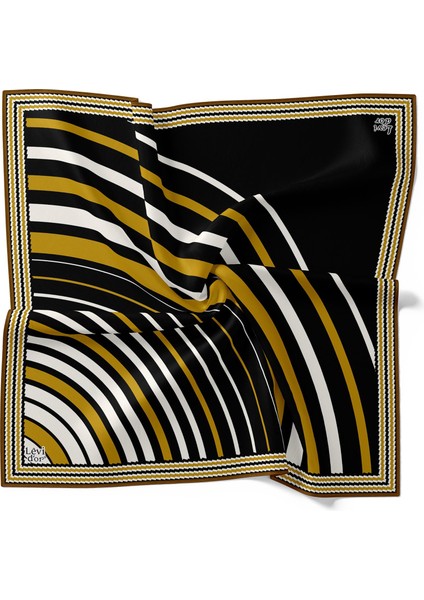 Hardal Yarım Daire Twill İpek Eşarp modelleri