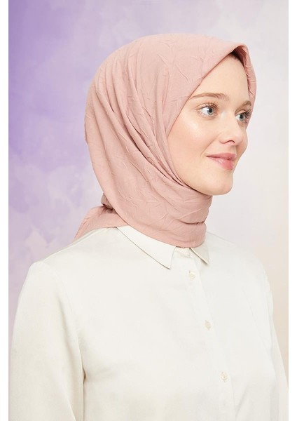 Gül Kurusu Kraş Şifon Eşarp