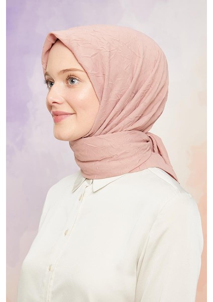Gül Kurusu Kraş Şifon Eşarp