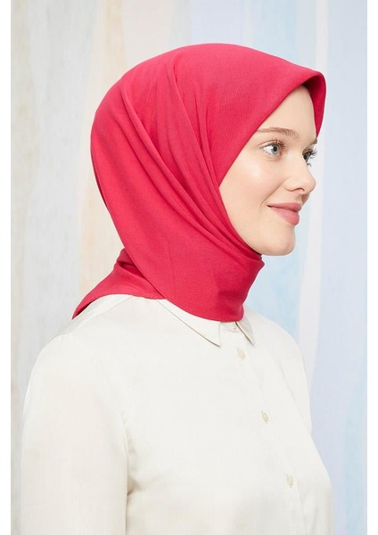 Fuşya Pamuk Cazz Kare Eşarp