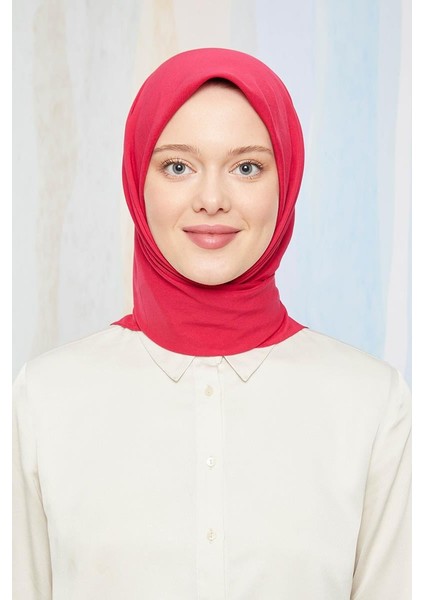 Fuşya Pamuk Cazz Kare Eşarp