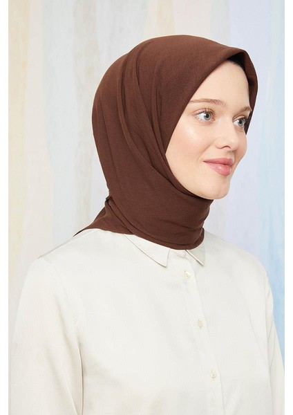 Kahverengi Pamuk Cazz Kare Eşarp