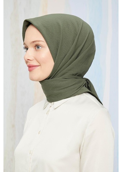 Haki Pamuk Cazz Kare Eşarp modelleri