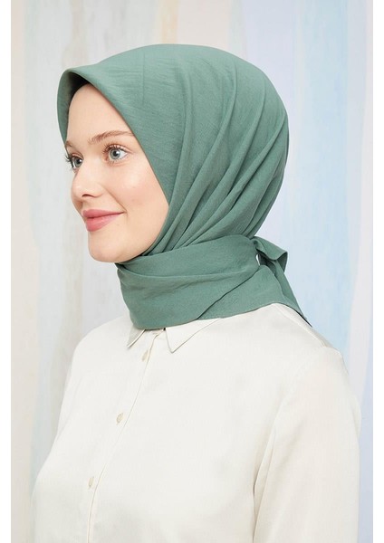 Koyu Yeşil Pamuk Cazz Kare Eşarp modelleri