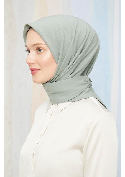 Zeytin Yeşili Pamuk Cazz Kare Eşarp modelleri