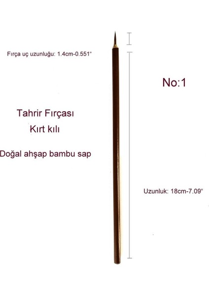 Tahrir Fırçası Kurt Kılı No:1, Çini, Seramik, Tezhip, Minyatür, Boyama, Hobi Işleri-1 Adet