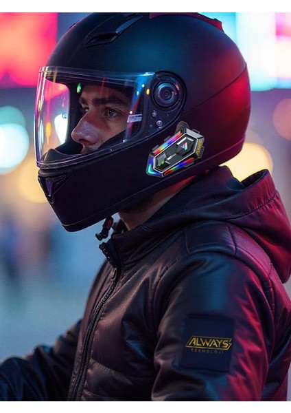 Y20 Max Telsiz Özellikli 5.3 Motosiklet Kask Kulaklık Intercom Işıklı Motorsiklet Interkom