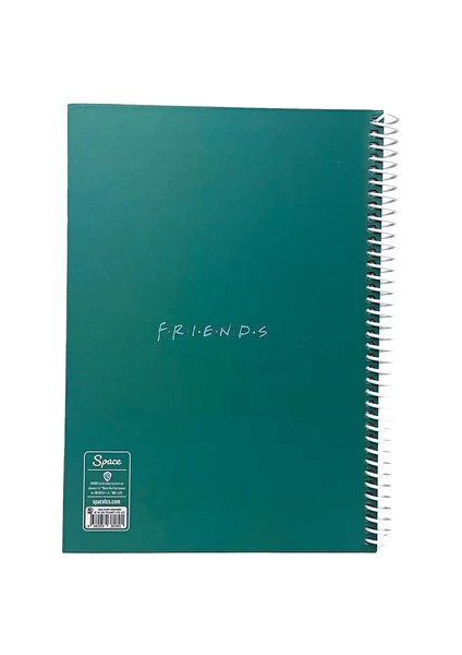 Friends 30.yıl Yeşil Spiralli Sert Kapak Kareli Defter