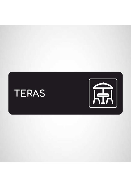 Teras Ofis Departman Kapı Isimliği, Yönlendirme Levhası 24X9 cm Siyah Renk