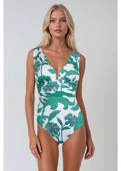 Peyton Desenli Toparlayıcı Mayo Yeşil