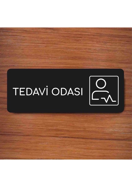 Tedavi Odası Alüminyum Ofis Departman Kapı Isimliği, Yönlendirme Levhası 24X9 cm Siyah fırsatları