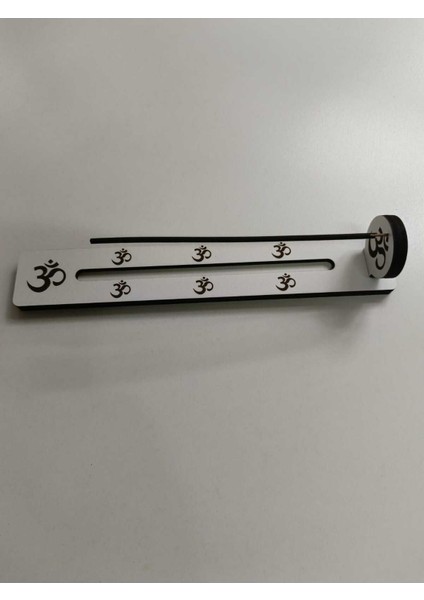 3 Adet Om Işareti Detaylı Ahşap Mdf Tütsülük – 24 cm | Meditasyon ve Yoga Uyumlu