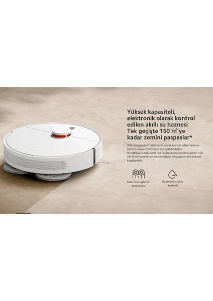 Lazer ve Lds Lıdar Tarama Çift Katmanlı Kompozit Paspas Ultra Güç Robot Süpürge Luciole Lambader