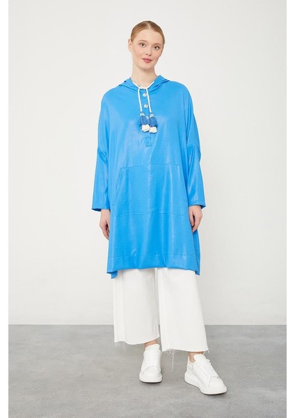 Saks Kanguru Çepli Parlak Kumaş Tunik fiyatları