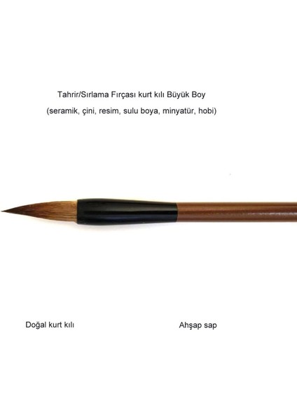 Tahrir Fırçası Kurt Kılı Büyük Boy, Sırlama, Çini, Vazo, Seramik, Sulu Boya, Resim-Askılı 1 Adet