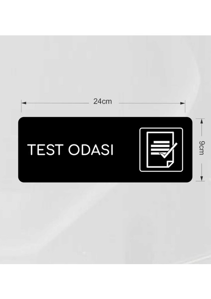 Test Odası Ofis Departman Kapı Isimliği, Yönlendirme Levhası 24X9 cm Siyah Renk fiyatları