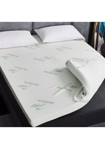 Bamboo 100 x 160 Yer Yatağı 10 cm Sünger Yatak Yıkanabilir Kılıflı Fonksiyonel (Bamboo Yastık Hediyeli)