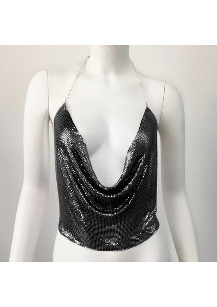 Parlak Siyah Crop & Bluz Kolsuz Kayık Yaka Zırh Büstiyer indirimleri