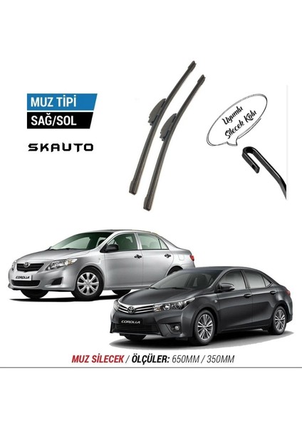 Toyota Corolla Ön Cam Muz Silecek Takımı (2013-2018)