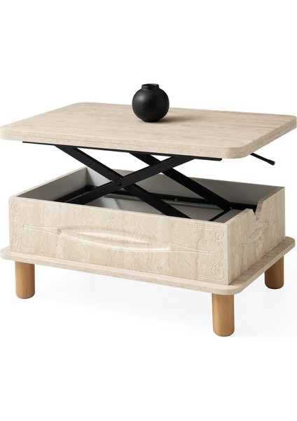 Nepal Orta Sehpa Kademeli Açılır Mekanizmalı Beyaz Renk Cnc Desenli Yemek, Çalışma Masası Olabilen modelleri