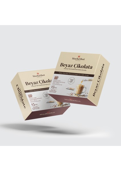 Mochashot Beyaz Çikolata Aromalı Tek Kullanımlık Kahve Şurubu 20 ml x 15 Adet