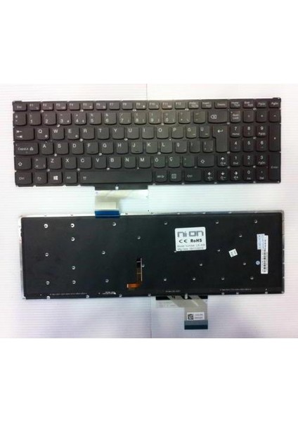 Nion Lenovo 11S25215956 Uyumlu Notebook Klavye (Siyah Tr Aydınlatmalı)