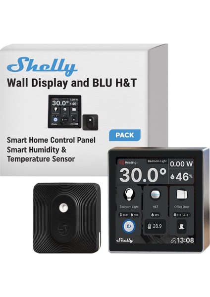 Wall Display & Blu H&t Siyah Merkezi Kontrol Panel Seti