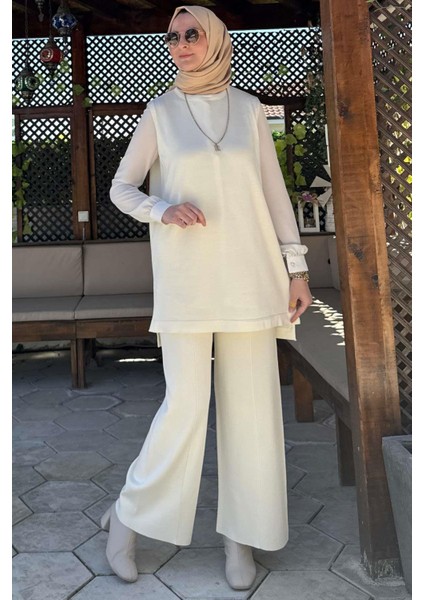 Pantolonlu Iç Takım Ekru
