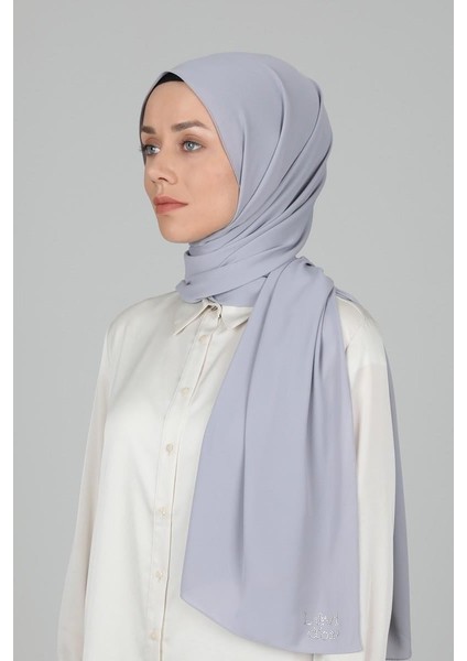 Açık Gri Lux Şifon Şal