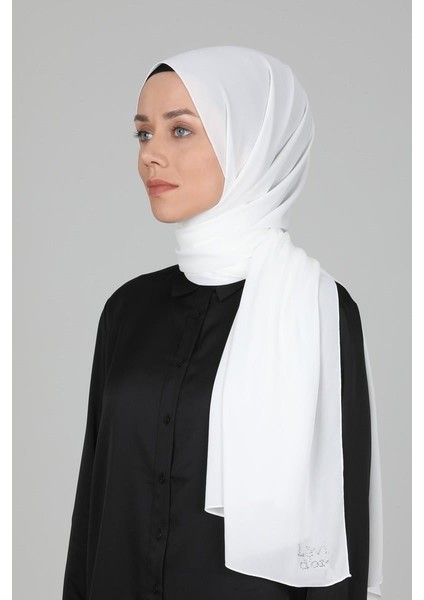 Beyaz Lux Şifon Şal
