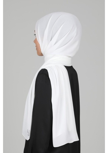 Beyaz Lux Şifon Şal fiyatları