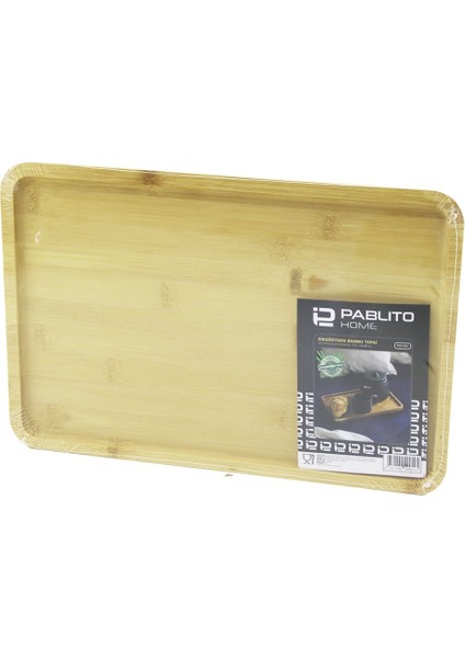 Dikdörtgen Ahşap Bambu Sunum Tepsi 24X36CM (4767) - ETC5947-8677