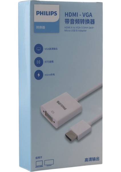 Phılıps SWR1620A/93 HDMI To VGA Laptop - Pc Monitör Görüntü Converter Çeviri - ETC4867-7021
