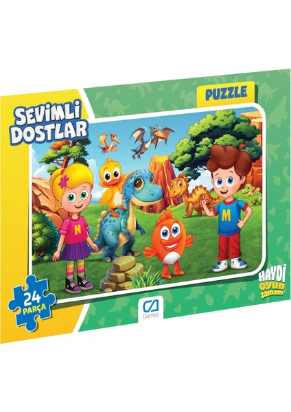 Sevimli Dostlar Lisanslı 24 Parça Çerçeveli 34X24CM Çocuk Puzzle Yapboz Yeni Serisi