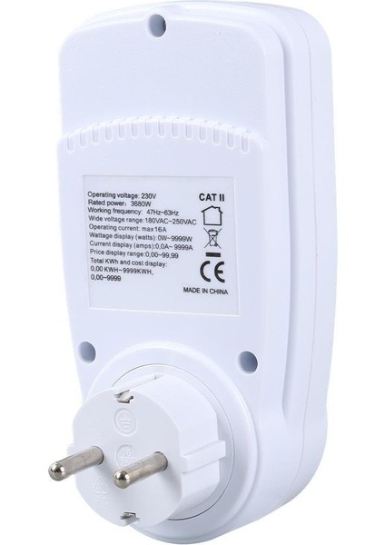 PM-1453 Dijital Wattmetre Enerji Sarfiyat Ölçer Tüketim Ölçer 220 Volt 16 Amper 3680 Watt Priz modelleri