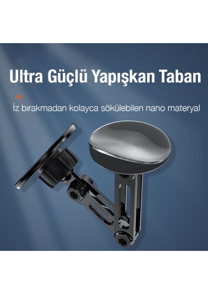 Oto Havalandırma Magsafe Telefon Tutucu - 360 Derece Dönebilen (Siyah)