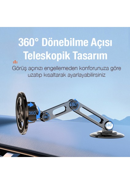 Oto Havalandırma Magsafe Telefon Tutucu - 360 Derece Dönebilen (Siyah)