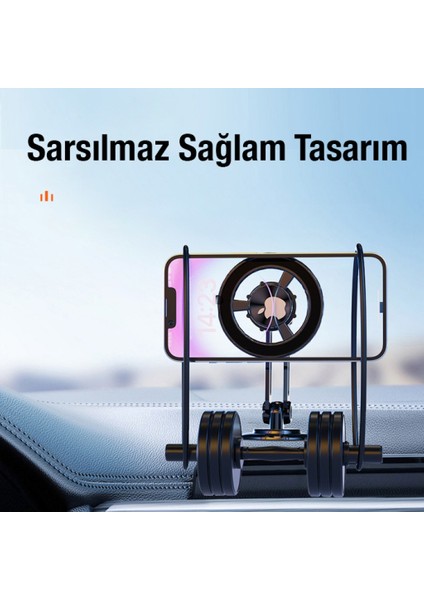 Oto Havalandırma Magsafe Telefon Tutucu - 360 Derece Dönebilen (Siyah)