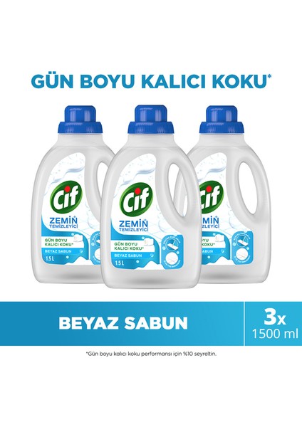 Zemin Temizleyici Beyaz Sabun 1500 ml X3