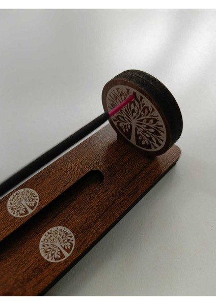 3 Adet Yaşam Ağacı Motifli Ahşap Mdf Tütsülük – 24 cm | Dekoratif ve Spiritüel Tasarım