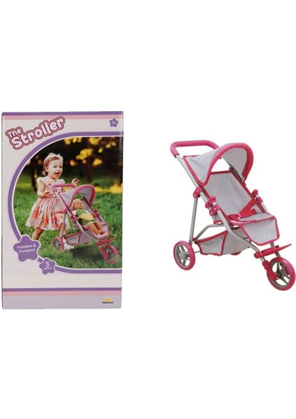 9614 3 Tekerlekli Pembe Gri Puset -Sunman