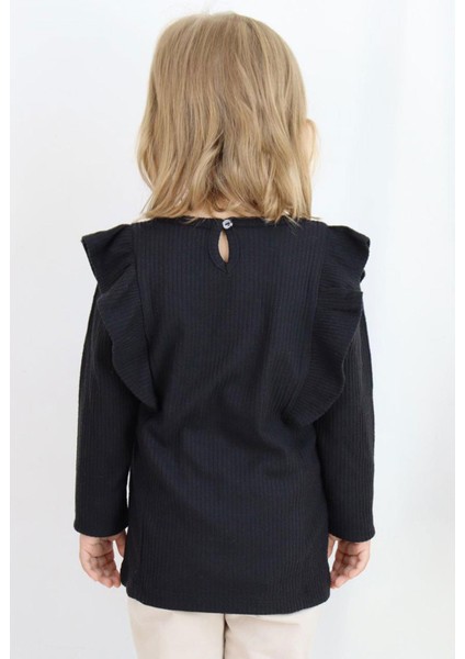 Kız Çocuk Bluz Fırfırlı 1.5-5 Yaş, Siyah fırsatları