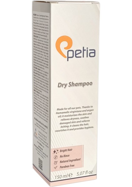 Paw Dry Shampoo Doğal Kedi ve Köpek Kuru Köpük Şampuanı 150 ml