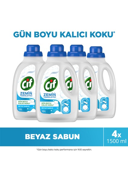 Zemin Temizleyici Beyaz Sabun 1500 ml X4