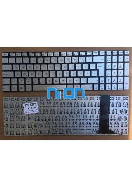 Nion Asus N56VV Uyumlu Notebook Klavye(Gümüş Tr)