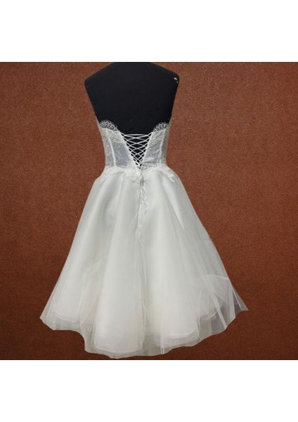 4068 El Yapımı Kordoneli Fransız Dantel Detaylı Transparan Gelinlik - 40 / 42 Beden modelleri